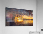 Sunset over Viking Mississippi river  cruise boat near Vicksburg  Acrylic Print