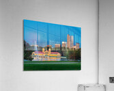 Skyline of Denver at dawn from City Park with boathouse  Impression acrylique