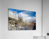 Coopers Rock overlook covered in winter snow near Morgantown  Acrylic Print