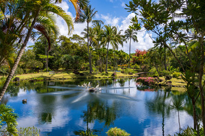 Gorgeous lagoon and lake in the Na Aina Kai sculpture garden