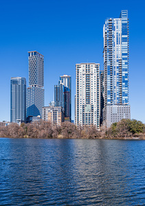 Modern Rainey Street Austin apartments above lake