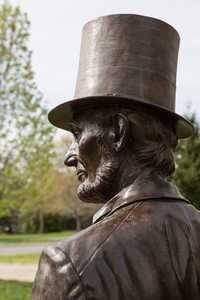 Detail of head of statue of President Lincoln