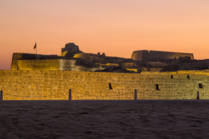 Old Bahrain Fort at Seef at sunset