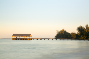 Pier of Hanalei on island of Kauai