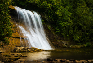 Silver Run falls waterfall near Cashiers NC