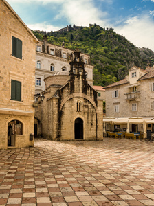 Narrow streets in Kotor in Montenegro