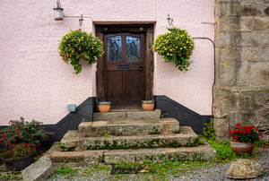Solid wooden front door in Devon village of Dunsford