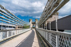 Thomas Telford suspension bridge to the Castle in Conwy