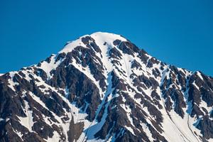 Peak of mountain overlooking Seward in Alaska