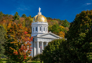 Gold dome of Vermont State House in Montpelier