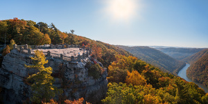 Coopers Rock panorama in West Virginia with fall colors