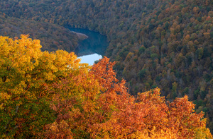 Sunset over Cheat river from Coopers Rock