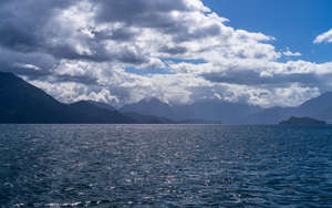 View across Todos los Santos lake towards Argentina from Petrohu