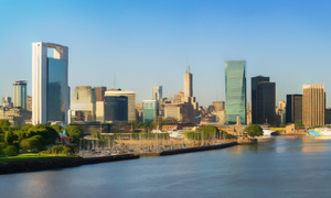 Colored pencil sketch of the city of Buenos Aires in Argentina