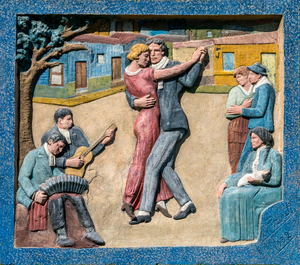 Carnation of the Air bas-relief painting by Luis Perlotti