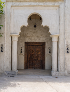 Ornate doorway to palace in Al Shindagha district and museum in 