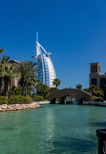 Burj Al Arab above Souk Madinat Jumeirah in Dubai