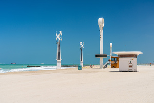 Floodlights for night swimming at Jumeira Wild Beach in Dubai