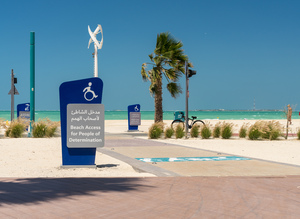 Sign for access to Jumeirah beach for wheelchair users