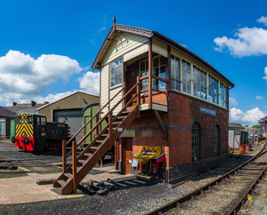 Oswestry South railway signal control box in Shropshire