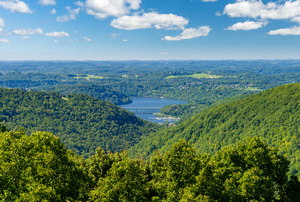 Cheat Lake seen from Snake Hill overlook near Morgantown