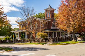 Facade of Porter House Museum on W Broadway in Decorah Iowa