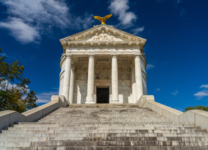 Memorial in National Park for the Vicksburg siege in Mississippi