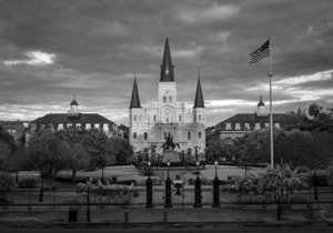 Monochrome view of Cathedral Basilica of Saint Louis