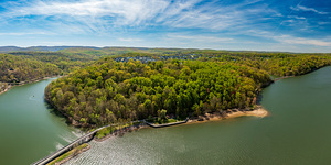 Aerial view of Cheat Lake and the Bluffs near Morgantown