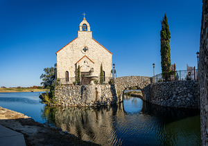Clear December day in Adriatica Village McKinney Texas a plann