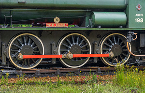 Detail of the wheels and coupling rod on the Isle of Wight Steam