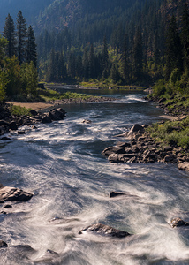 View from Tumwater Canyon pipeline bridge over Wenatchee River