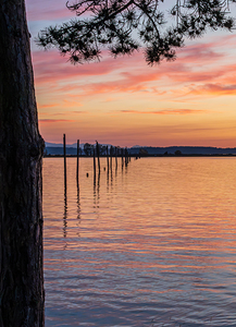 Dramatic sunset clouds over Possession Sound Everett in Washingt