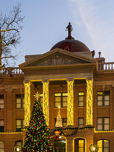 Sunset behind the Courthouse in Georgetown Texas