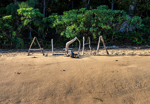 Aloha from Kauai: A driftwood greeting spells out a warm welcome