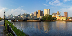 Skyline of Newark NJ from Harrison Riverbank