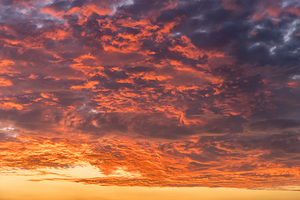 Dramatic sunset seen in the sky above Georgetown Texas community