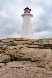Famous Peggys Cove lightouse near Halifax in Nova Scotia Canada