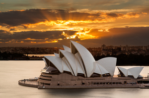 Dramatic dawn photo Sydney Opera House