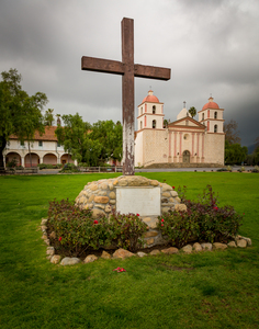 Cloudy stormy day at Santa Barbara Mission