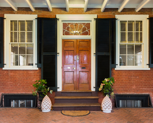 Mahogany doorway and entrance hall UVA
