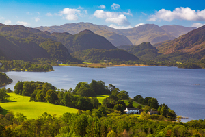 Detail of Derwent Water in Lake District