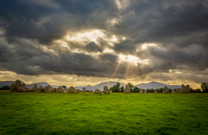 Stormy clouds over Castlerigg Stone Circle near Keswick