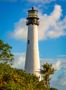 Vertical view of Cape Florida lighthouse in Bill Baggs