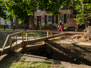 Lock gates on the old canal in Georgetown Washington DC