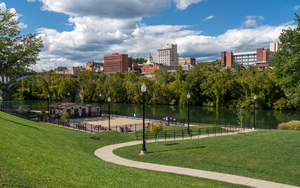 Panorama of Fairmont in West Virginia taken from Palantine Park