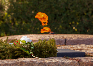 Christmas wreath by JFK memorial