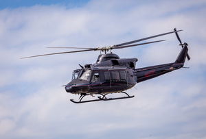 Bell 412 Helicopter coming in to land
