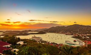 Sunset over Charlotte Amalie St Thomas