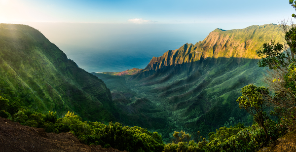 Panoramic view of Kalalau valley Kauai by Steve Heap